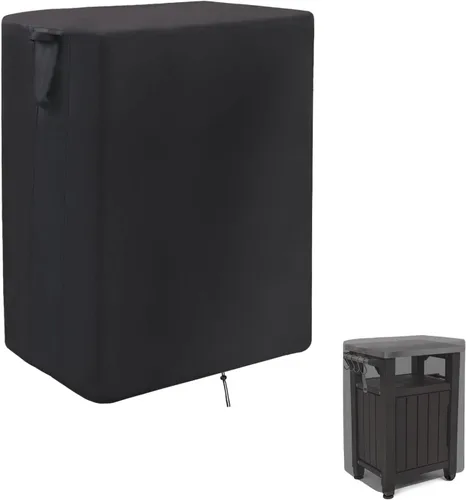 Vista 12 de Cubierta de Mesa al Aire Libre Cuadrada de 18 Pulgadas, Cubierta de Mesa de Patio para Mesa Refrigeradora de Hielo Cubo de Cerveza Keter, Cubierta