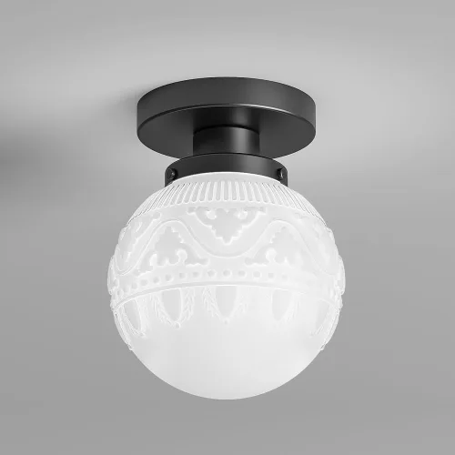 Vista 9 de Daunton Pequeña Lámpara de Techo de Montaje Semiempotrado, Moderna Lámpara de Techo de Vidrio Transparente de Globo, Lámparas de Pasillo Vintage