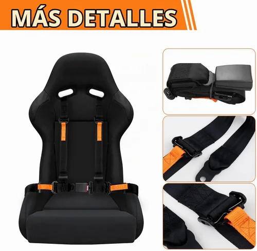 Vista 6 de Yakitoko Juego de arnés de seguridad universal de 4 puntos de 2 pulgadas, compatible con Go Kart, UTV, ATV, Racing Negro