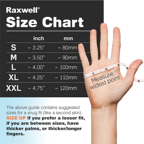 Vista 5 de Raxwell Nitrile Disposable Gloves - Puncture-Resistant Work Gloves - Diamond Grip for Food Prep, Cleaning & Cooking