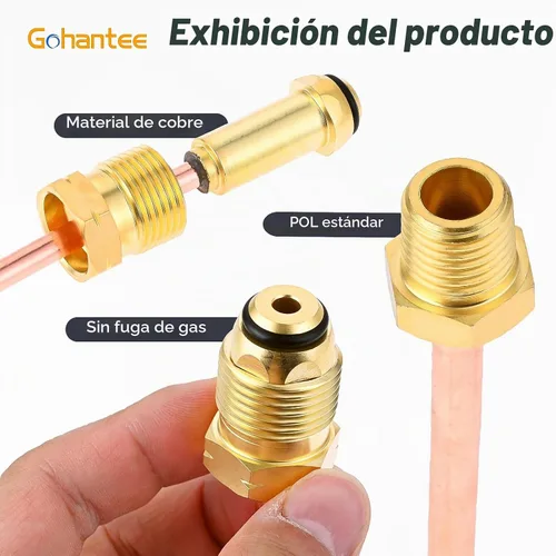 Vista 3 de Regulador de propano Coleta de cobre POL x 1/4' NPT rosca de tubo macho