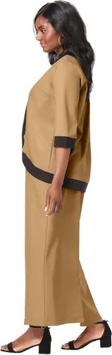 Vista 4 de Jessica London Conjunto largo de chaqueta Ponte para mujer talla grande vestido largo