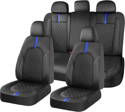 Vista 29 de Coverado Fundas universales de cuero para asientos delanteros, paquete de 2 fundas de asiento para SUV, camioneta, sedán, interior de vehículos