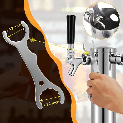 Vista 4 de 2 cepillos de grifo de cerveza de limpieza larga para grifo de cerveza de barril, con 3 tapones de grifo de cerveza, cepillo de grifo de cerveza, 5