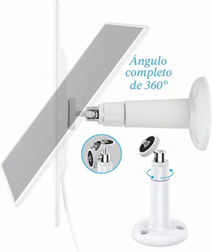 Vista 5 de Panel solar de 4 W para cámaras de exterior de anillo, 1 paquete de panel solar compatible con todas las nuevas baterías de cámara para exteriores