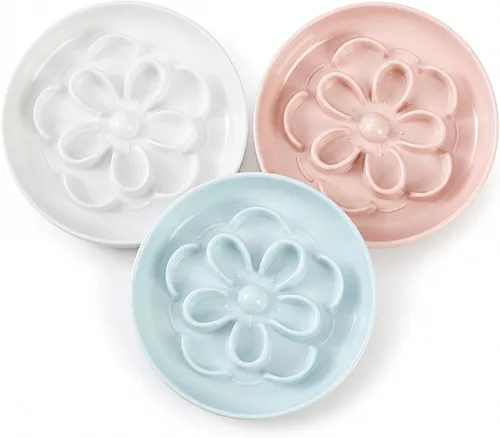 Vista 11 de PTOBER Cuenco elevado para gatos de alimentación lenta – Plato de melamina para gatos con soporte de bambú antideslizante – Tazón de alimentación