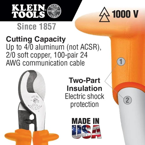Vista 2 de Klein Tools 33526 Kit básico de herramientas aisladas, 1000 voltios, 3 alicates, 3 destornilladores, cortador de cables y cortador/pelacables, 8
