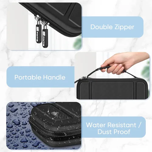 Vista 4 de Fintie Funda de transporte para Nintendo Switch OLED modelo 2021Switch 2017, a prueba de golpes funda protectora rígida bolsa de viaje con 10