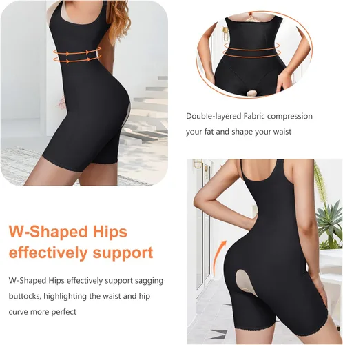 Vista 3 de Wonderience Body moldeador de cuerpo completo para mujer, faja moldeadora de cintura, corsé de control de abdomen, faja moldeadora más delgada