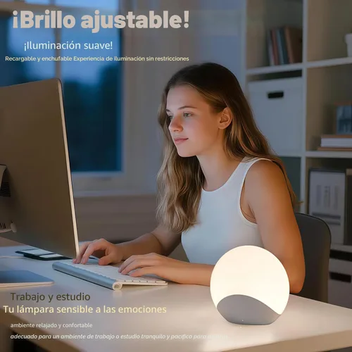Vista 3 de IYT Luz nocturna para bebé, luz de huevo para niños, lámpara de noche táctil de atenuación continua, 7 colores regulables, lámpara táctil