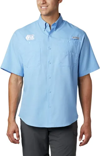 Vista 6 de Columbia NCAA Camisa Tamiami de Manga Corta para Hombre Universitaria Tallas Grandes y Altas Fla - Azul