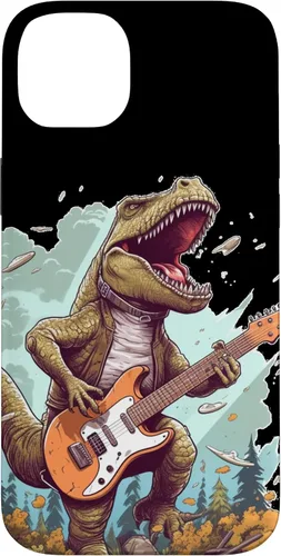 Vista 15 de Funda para iPhone 16 Cool Tyrannosaurus Rex con bajo para amantes de los dinosaurios