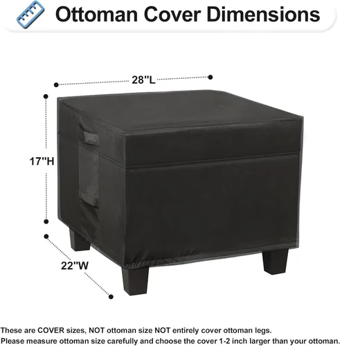 Vista 2 de OutdoorLines Fundas Impermeables para Otomanas de Patio Exterior - Cubierta Rectangular a Prueba de UV para Mesa Lateral de Patio Resistente al