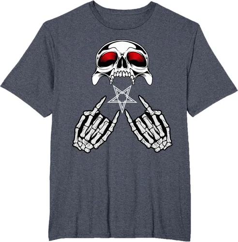 Vista 48 de Camisas de metal pesado con diseño de abanico de metal Negro