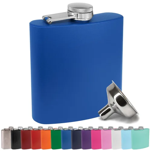 Vista 11 de Petaca de Acero Inoxidable de 6 oz con Embudo de Petaca para Hombres y Mujeres - Juegos de Regalo de Petaca con Recubrimiento en Polvo, Padrinos