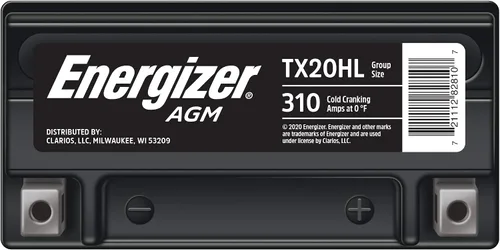 Vista 5 de Energizer TX20HL AGM - Batería de 12 V para motocicleta y ATV, 310 amperios de arranque en frío y 18 Ahr. Reemplaza: YTX20L-BS y otros