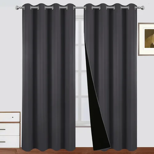 Vista 46 de LEMOMO Cortinas 100% opacas de 38 x 54 pulgadas, 2 paneles de oscurecimiento con aislamiento térmico para dormitorio