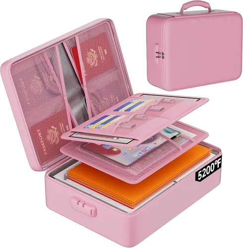 Vista 10 de DocSafe - Bolsa de documentos con cerradura, funda de almacenamiento de archivos de 3 capas ignífuga con cierre resistente al agua, bolsa