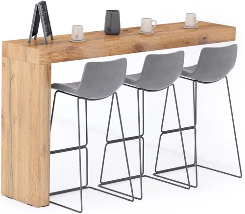 Vista 25 de Mobili Fiver Evolution - Mesa alta de bar de cocina fabricada en Italia Ahorra Espacio, Mesa de altura de mostrador montada en la pared para 1