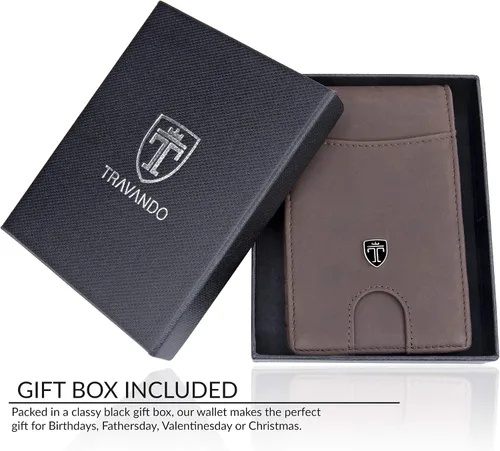 Vista 6 de TRAVANDO Money Clip Wallet Atlanta Mens Front Pocket Slim RFID Blocking - Credit Card Holder - Mini Bifold