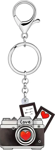 Vista 4 de YINYA Regalos para el día de San Valentín, llavero de acrílico vintage, joyería retro para mujeres y niñas, regalos para niños, cartera, llavero