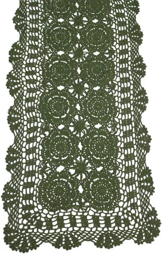 Vista 10 de KEPSWET Camino de mesa de algodón hecho a mano con encaje de ganchillo, color marrón oscuro, rectangular, decoración para mesa de café y cómoda