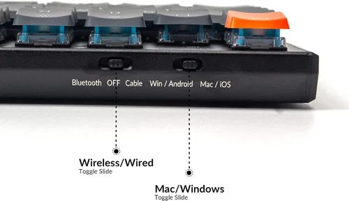 Vista 5 de Keychron Teclado mecánico USB inalámbrico ultra delgado K1 RGB intercambiable en caliente con diseño sin llave para Mac Windows con interruptor