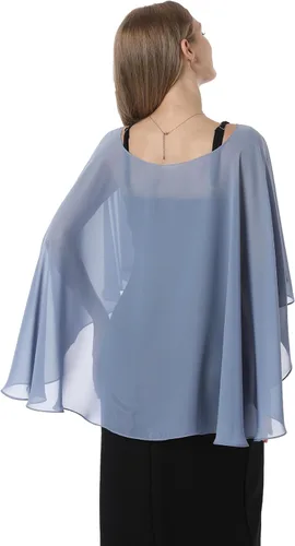 Vista 5 de Capelets para mujer, chales de gasa y envolturas para vestido de noche, capas de boda