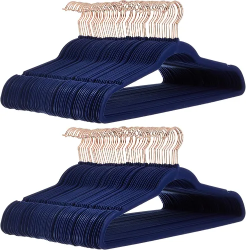 Vista 22 de Amazon Basics - Ganchos finos de terciopelo antideslizantes para trajes, paquete de 30, color negro