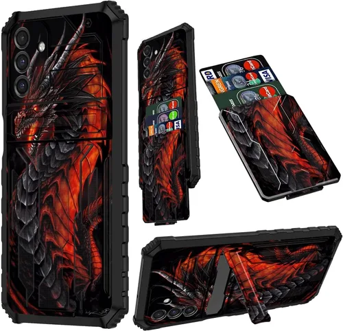 Vista 13 de Funda para Samsung A13 5G, Galaxy A13 5G con tarjetero desmontable atril resistente a prueba de golpes funda protectora para Samsung Galaxy A13 Gato