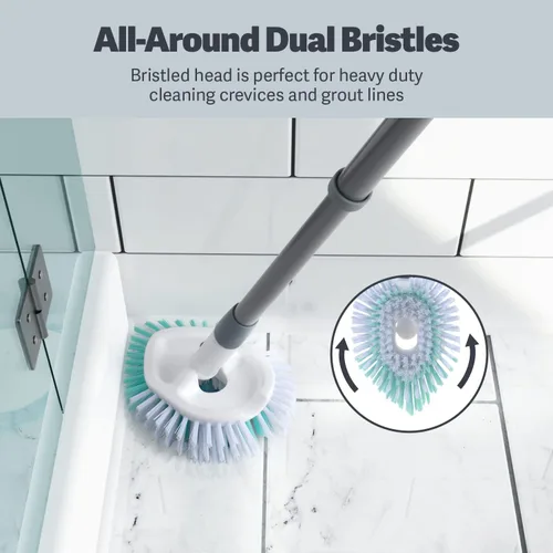 Vista 3 de Casabella Cepillo para bañera y azulejos con mango extensible de 28 pulgadas y almohadilla para fregar