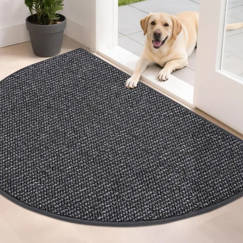 Vista 35 de BEQHAUSE Tapete Atrapa Suciedad para Puerta 17" x 30" Semicírculo Antideslizante Lavable Tapetes de Entrada Alfombras Absorbentes de Bienvenida