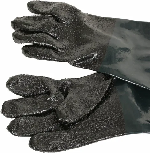 Vista 5 de Guantes de goma para gabinete de chorro de arena de 23.6 pulgadas, guantes de chorro de arena para gabinete abrasivo de chorro de arena