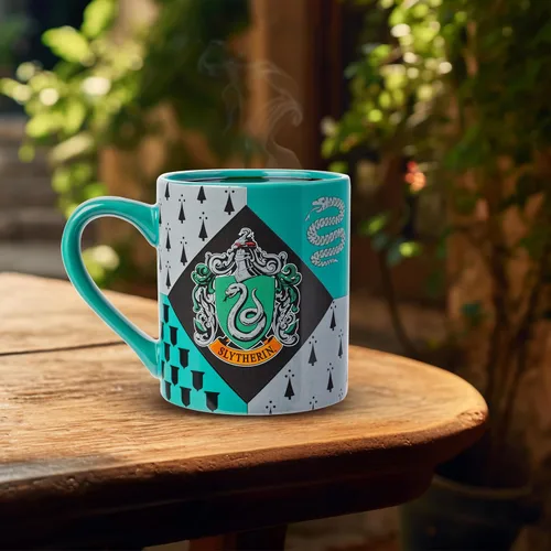 Vista 5 de Silver Buffalo Harry Potter Hogwarts Slytherin House Crest - Taza de cerámica, 14 onzas