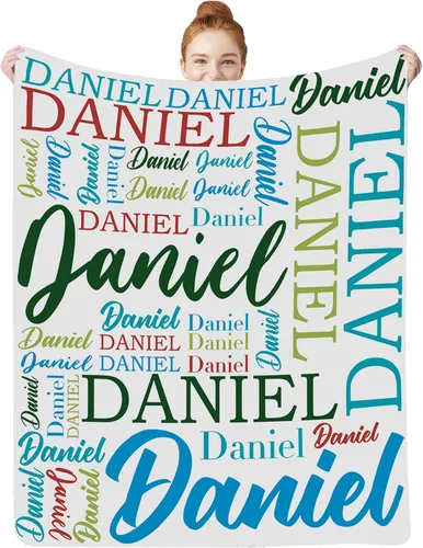 Vista 22 de Manta personalizada con nombre para niños, niñas, niños, niñas, manta personalizada con nombre para adultos, hombres y mujeres, mantas de bebé
