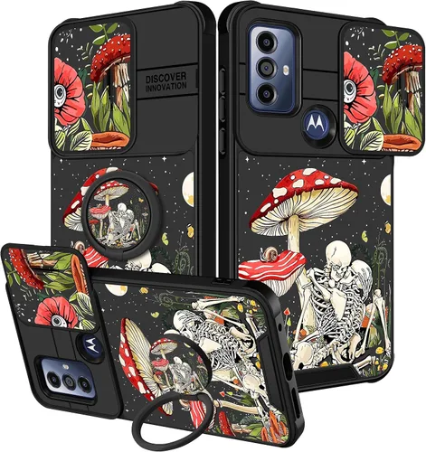 Vista 69 de Funermei Funda para Moto G Stylus 5G 2022, funda para teléfono con diseño de calavera de esqueleto para mujeres y niñas, diseño gótico, Como