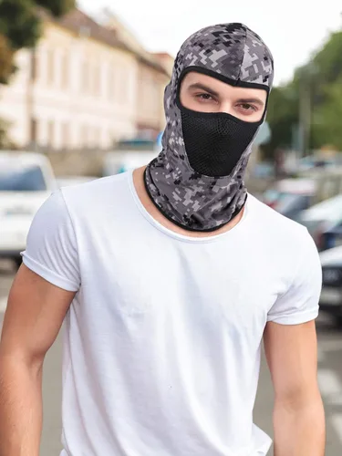 Vista 3 de 9 piezas de pasamontañas de verano transpirable, protección contra el polvo, cuello, bufanda de cara completa para actividades al aire libre