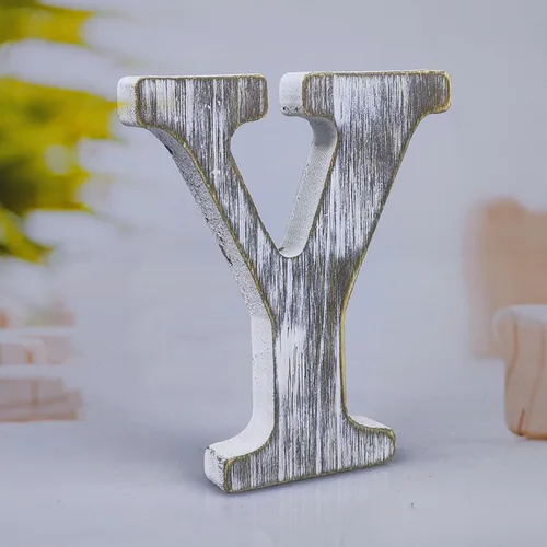 Vista 26 de Letras de madera rústica sin terminar de 6 pulgadas para decoración de pared, letras decorativas de pie en rodajas, decoración de tablero
