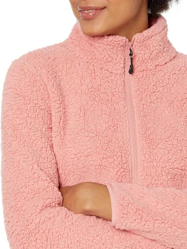Vista 3 de Tienda Essentials - Chaqueta de sherpa para mujer con forro de vellón polar y cremallera de longitud completa