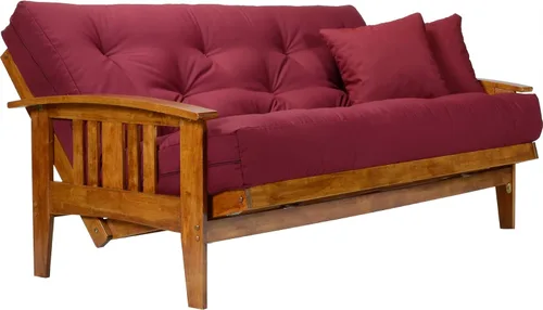 Vista 2 de Nirvana Futons Westfield - Marco para futón, tamaño Queen (solo marco), madera maciza con acabado Heritage