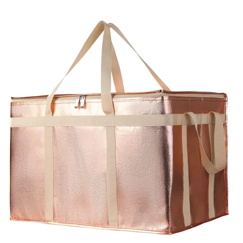 Vista 33 de Bodaon Bolsa de entrega de pizza aislada, 20" x 20" x 8" bolsas calentadoras de pizza para mantener caliente, bolsa aislada para entrega de Negro
