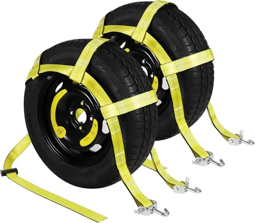 Vista 9 de Correas de cesta de remolque con gancho plano para neumáticos de coche de 14 pulgadas, 15 pulgadas, 16 pulgadas