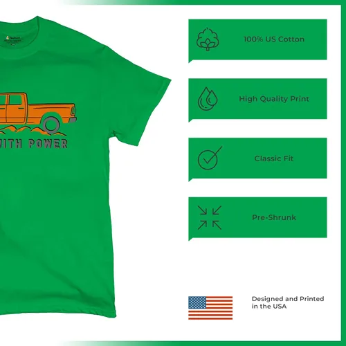 Vista 65 de Tee Hunt Camisetas gráficas y camisetas sin mangas para hombre Roll with Power Pickup Truck