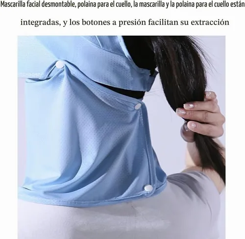 Vista 5 de Protección solar UPF 50+ para exteriores, impermeable, transpirable, para el cuello, plegable, para hombres y mujeres Sun Hat2-negro