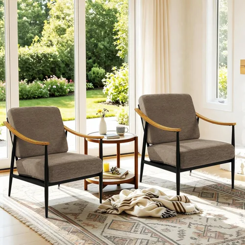 Vista 12 de RNKSFX - Silla con acentos modernos para sala de estar/dormitorio, silla de mediados de siglo con brazos, silla decorativa tapizada para oficina