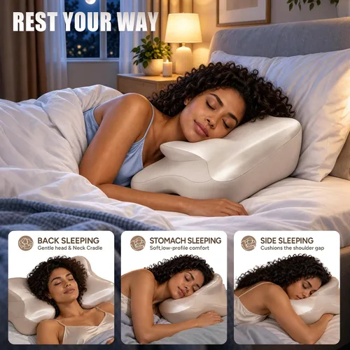 Vista 7 de PUNOMO Almohada cervical para el cuello, almohada ergonómica de espuma