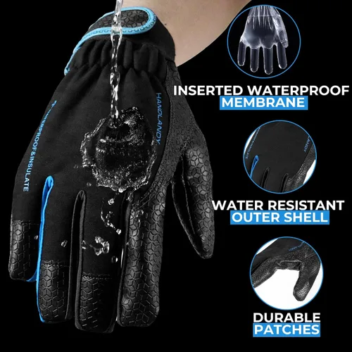 Vista 25 de HANDLANDY Guantes de trabajo aislados, guantes térmicos de invierno impermeables para hombres y mujeres