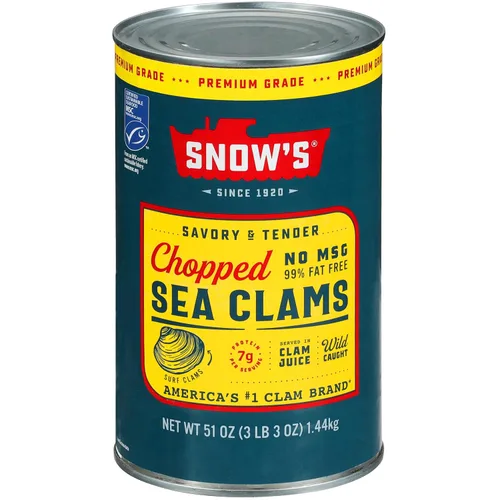 Vista 19 de Snow's Almejas Cortadas Silvestres Enlatadas, Lata de 6.5 oz - 5g de Proteína Por Porción - Sin Gluten, Apto para Keto, 99% Libre de Grasa