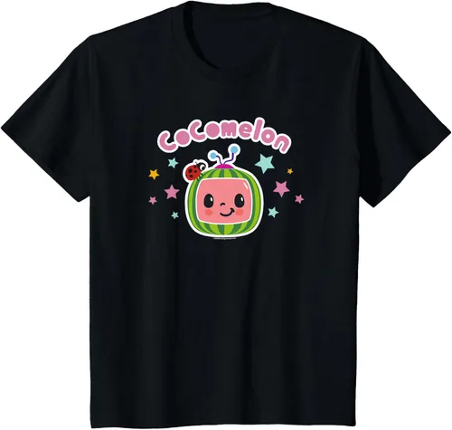 Vista 16 de CoComelon Camiseta clásica con logotipo de cara sonriente centrada, Negro