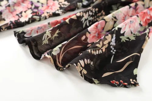 Vista 4 de olrain - Cárdigan estilo kimono holgado y traslúcido, de gasa, con estampado floral, para mujer
